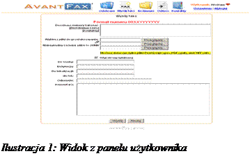 Pole tekstowe:    Ilustracja 4: Widok z panelu użytkownika
